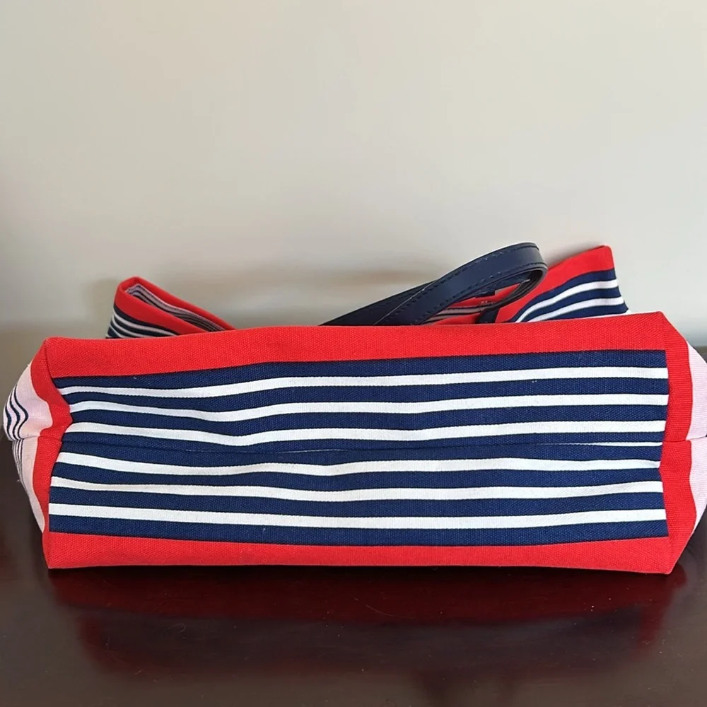 Kate Spade like new shopper book tote fits laptop red white blue - Picture 7 of 11